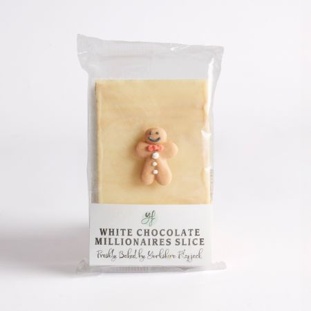 Image of 85g Gingerbread Man Caramelised Biscuit Millionaires Shortbread by Yorkshire Flapjack, part of luxury gift hampers at hampers.com uk