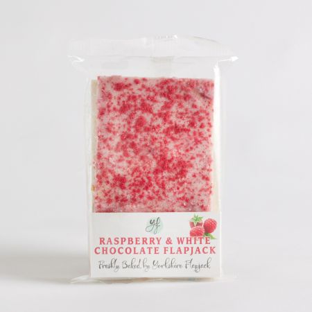 Image of Raspberry & White Chocolate Flapjack by Yorkshire Flapjack, part of luxury gift hampers at hampers.com uk