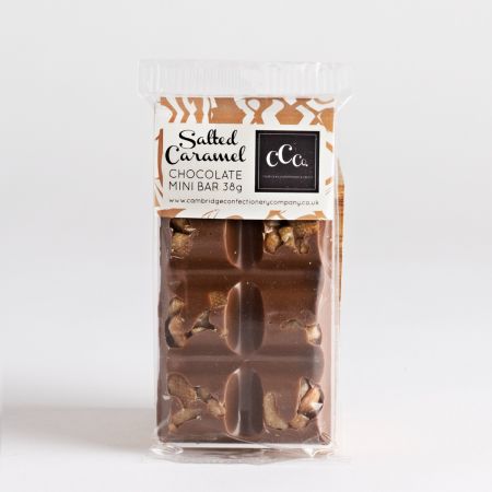 38g The CCC Mini Salted Caramel Bar, part of luxury gift hampers at hampers.com