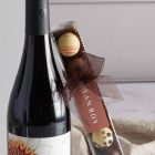 Close up of products in Red Wine & Chocolate Hamper, a luxury gift hamper at hampers.com