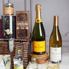 Close up of products in The Grand Food & Wine Hamper, a luxury gift hamper at hampers.com