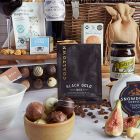 Close up of products in The Grand Food & Wine Hamper, a luxury gift hamper at hampers.com