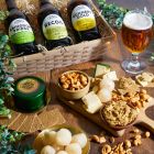 Close up of products in Real Ale & Cheese Hamper, a luxury gift hamper at hampers.com