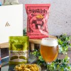 Close up of products in Craft Beer Hamper, a luxury gift hamper from hampers.com UK