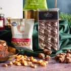 Close up of products in Luxury Festive Flavours Gift Box , a luxury Christmas gift hamper at hampers.com UK