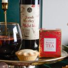 Close up of products in Luxury Festive Flavours Gift Box , a luxury Christmas gift hamper at hampers.com UK