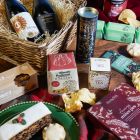 Close up of products in The Winter Wonders Christmas Gift Basket, a luxury Christmas gift hamper at hampers.com UK