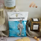 Close up of products in Sweet & Savoury Delights With Prosecco, a luxury gift hamper at hampers.com