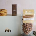 Close up of products in Vegan Hamper, a luxury gift hamper at hampers.com