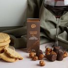 Close up of products in Malbec & Treats Hamper (Vegan), a luxury gift hamper at hampers.com