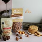 Close up of products in Malbec & Treats Hamper (Vegan), a luxury gift hamper at hampers.com