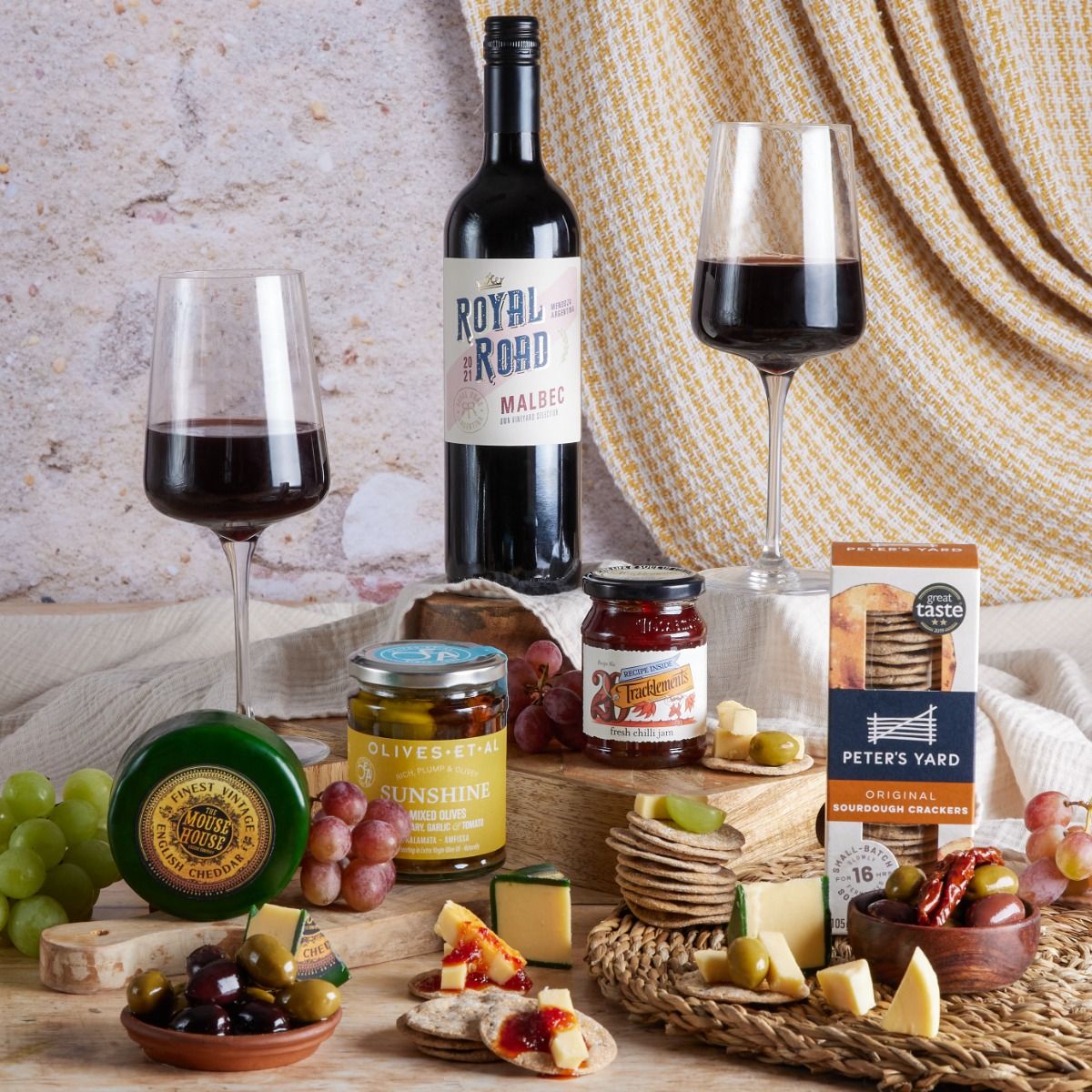 Gourmet Cheese & Wine Gift Tray | Wine Hampers For Him | Hampers.com