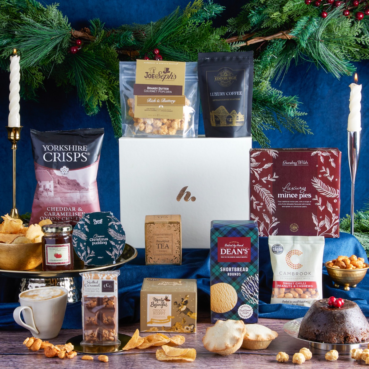  Bearing Gifts Christmas Hamper with contents on display