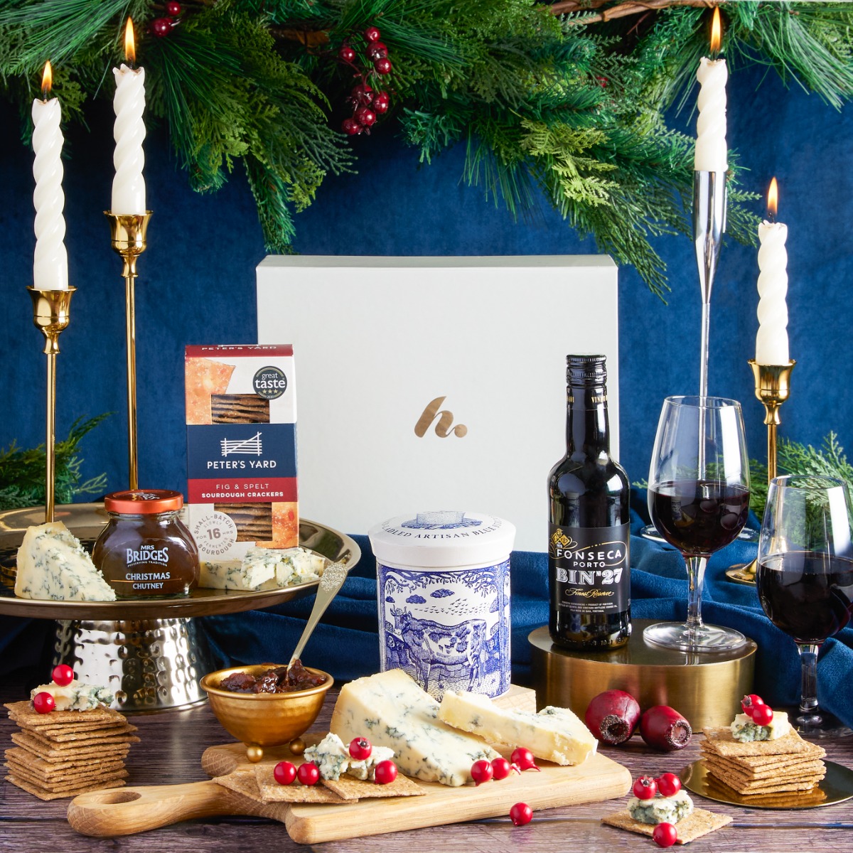  The Port & Stilton Christmas Gift Box with contents on display