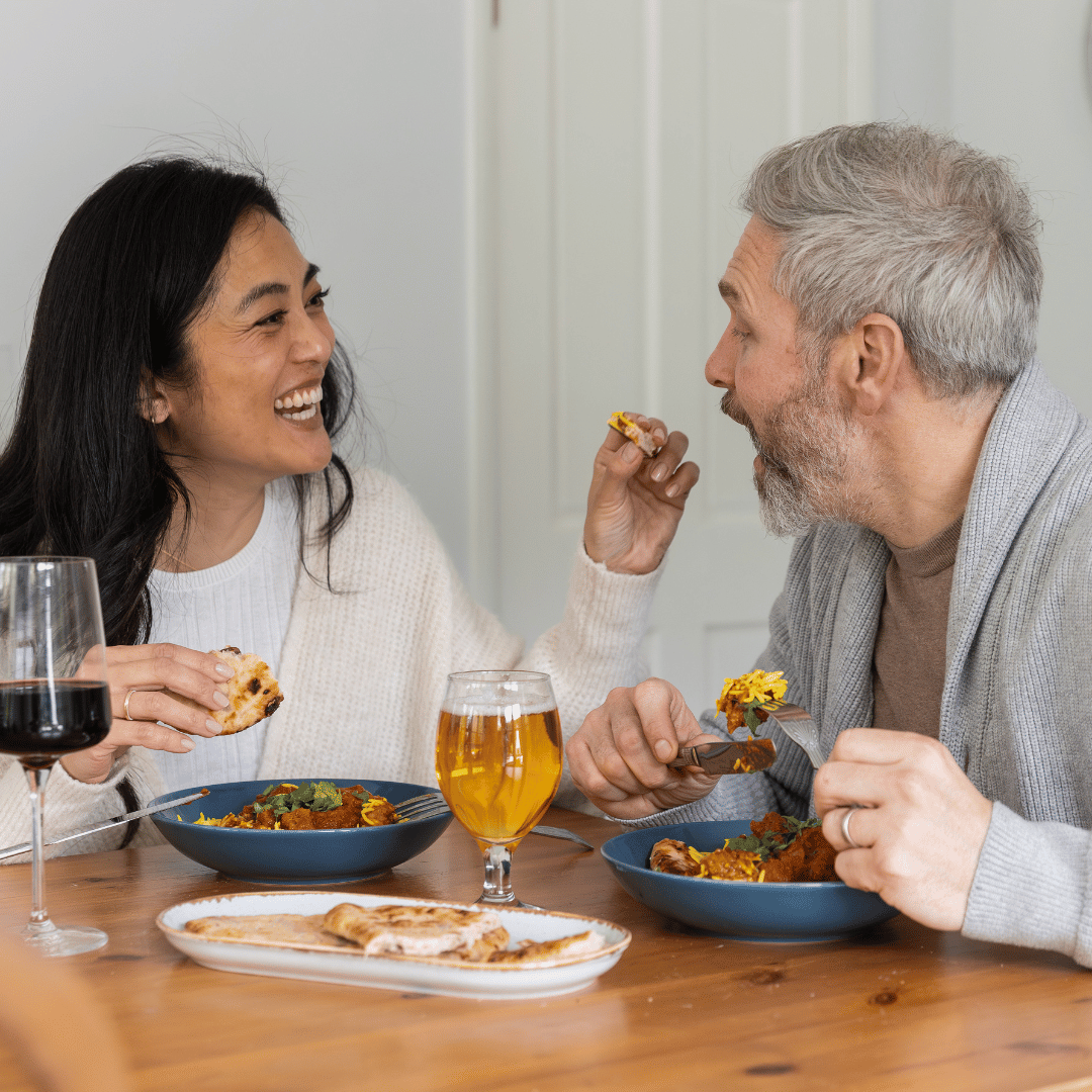 Couple eating a curry