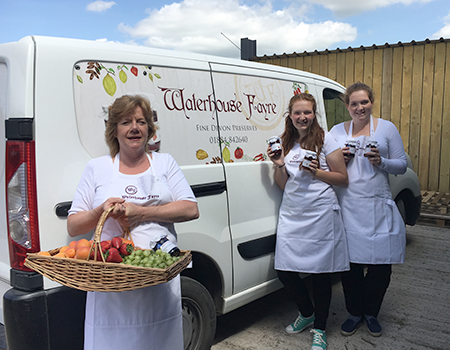 Ann and some team members of Waterhouse Fayre, by their van