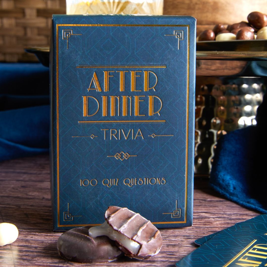 Close up of After Dinner Trivia Quiz Question box