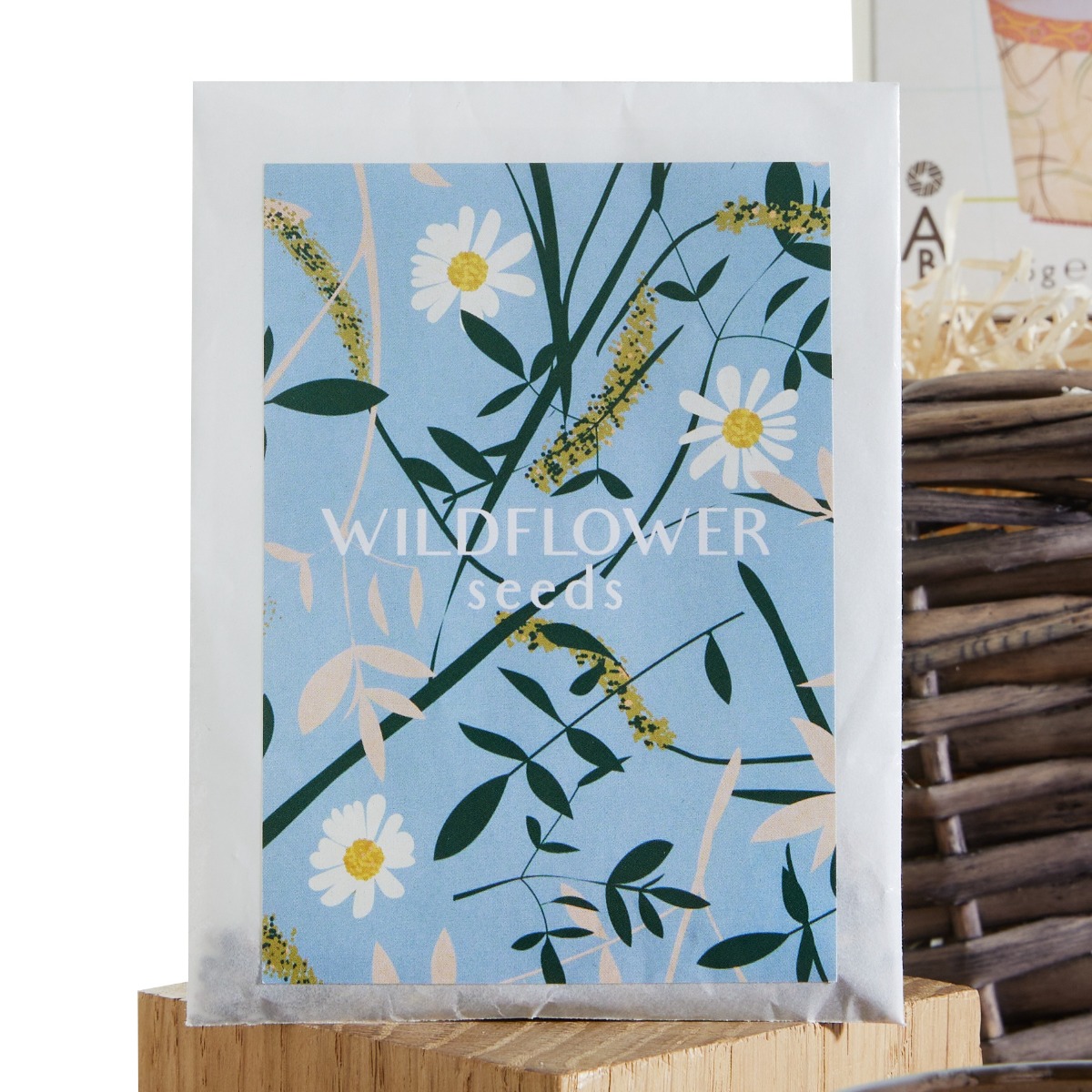 Wildflower seeds in packets beautifully designed by Sarah JK Designs