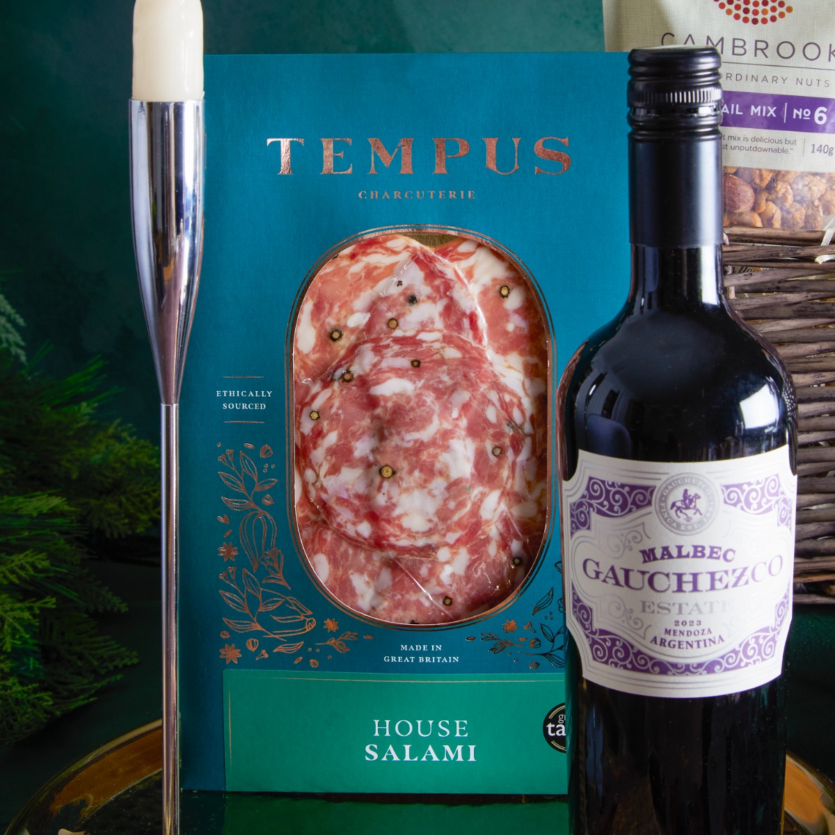 Close up of House Salami by Tempus Charcuterie