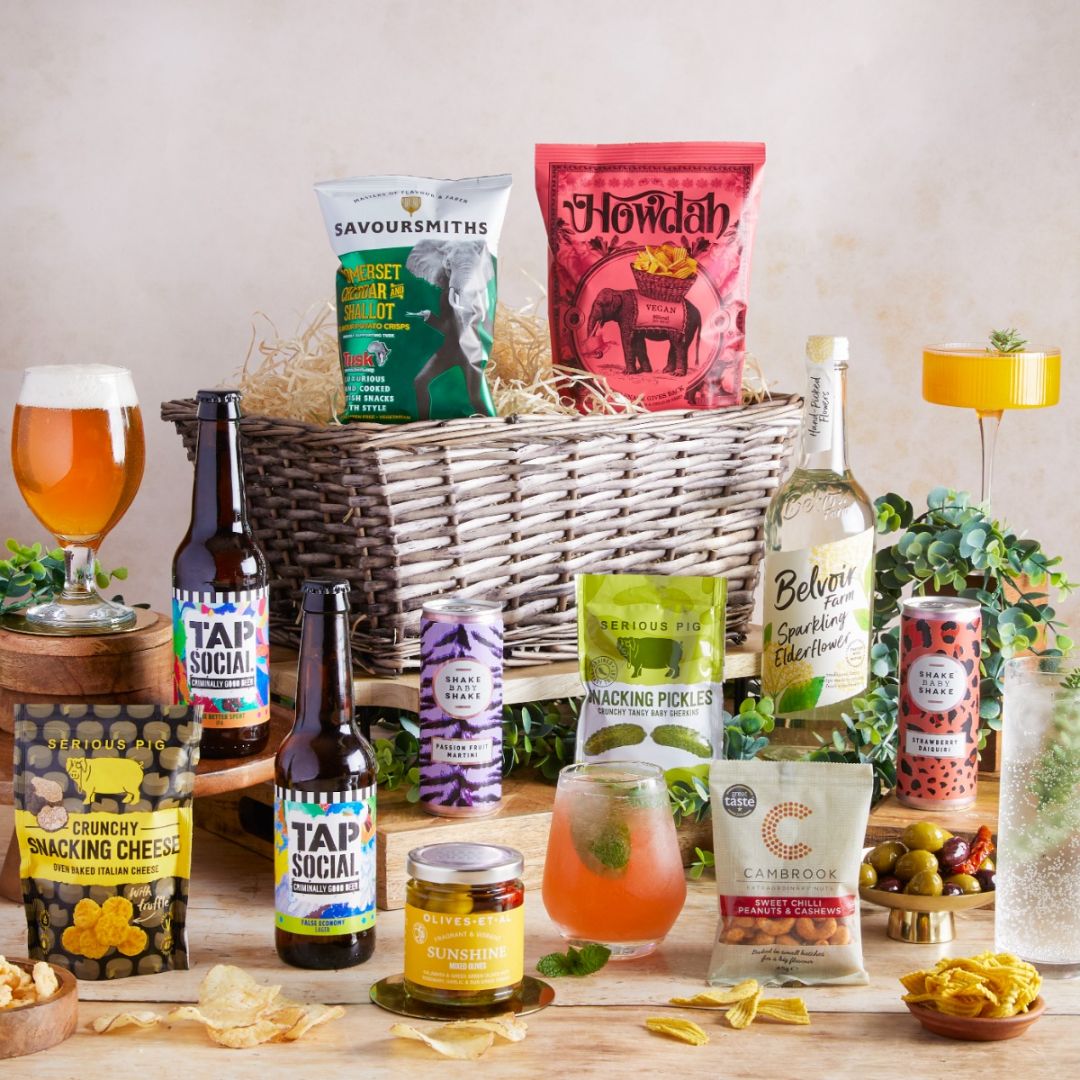  Summer Sharing Delights Hamper with contents on display as a recommendation for a thank you picnic hamper