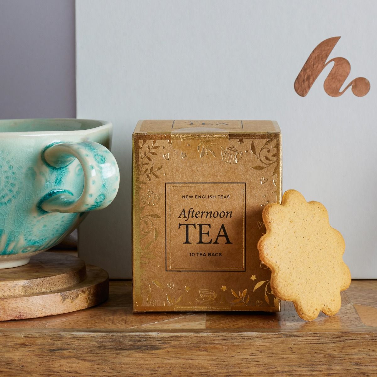 Close up of box of Afternoon tea as a warming Dry January drink alternative