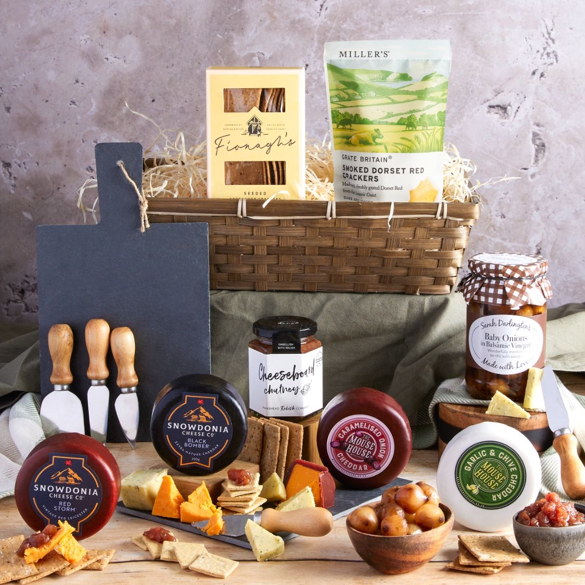  Luxury Cheeseboard Gift Hamper with contents on display, as part of our new Autumn Hampers range